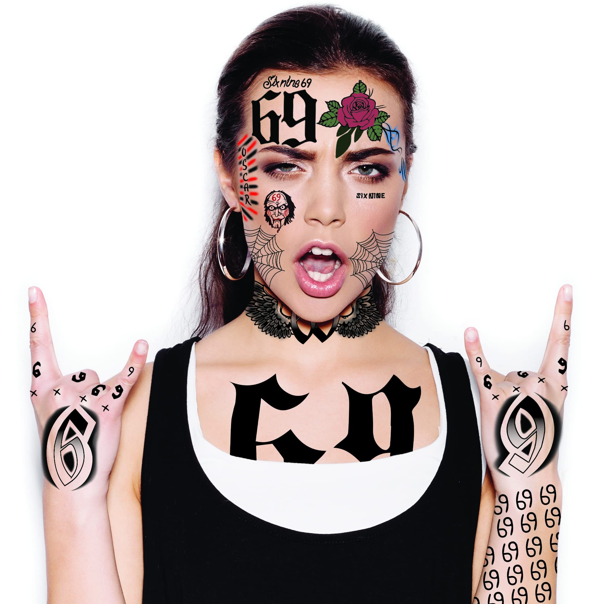 Fashiontats 69 Rapper Tattoos | Life-Sized | Skin-Safe